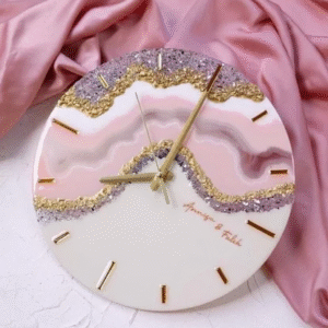 Pink Resin Wall Clock