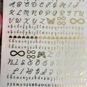 Metallic Gold Alphabet & Motif Sticker Sheet