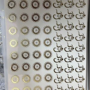 Metallic Gold Swastik & Shubh Labh Sticker Sheet