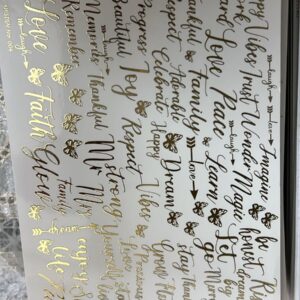 Metallic Gold Motivational Word Sticker Sheet