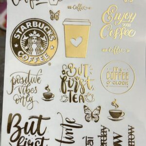 Coffee & Tea Quotes Metallic Sheet