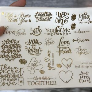 Romantic Love Quotes Metallic Sticker Sheet