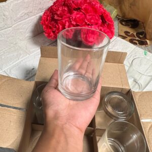 Clear Glass Candle Jar – Sturdy, Elegant Container (Single Piece)