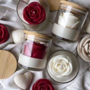 Rose Bloom Soy Candle – Floral Scent