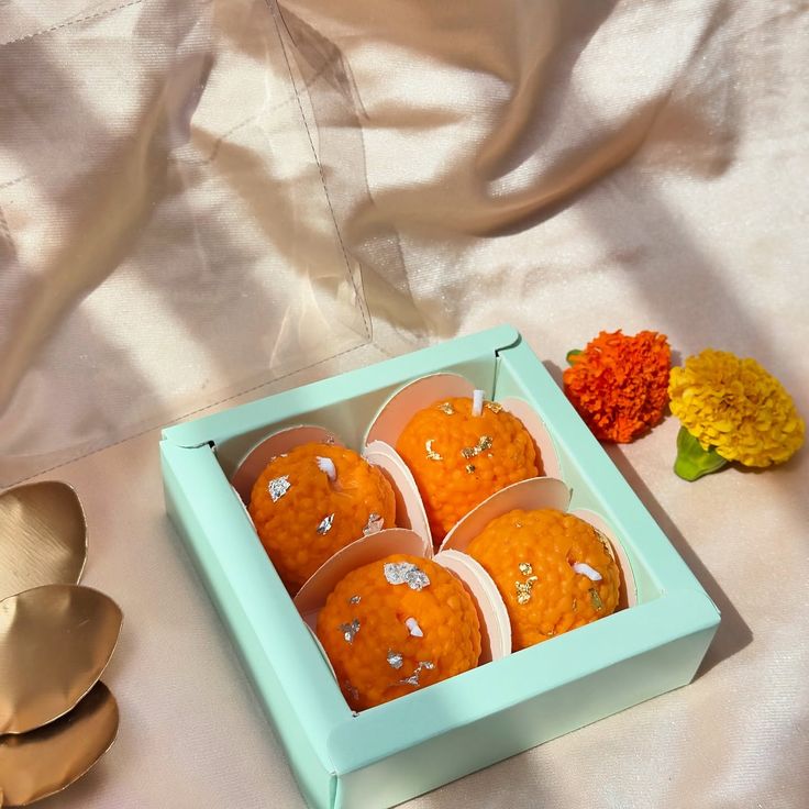 Laddoo Candle Set – Festive Motichoor, Box of 4