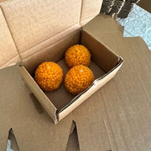 Premium 3-Piece Laddoo Shaped Candle Gift Box | Brown Kraft Container